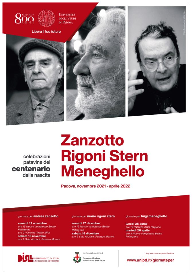 Giornate per Zanzotto Rigoni Stern Meneghello