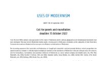 CFP Uses of modernism – Ghent 18-24 settembre 2023