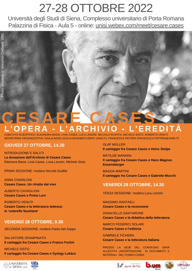 Cesare Cases: l’opera, l’archivio, l’eredità