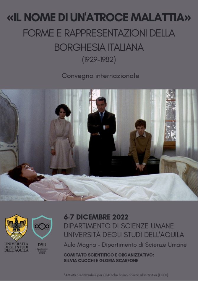 «IL NOME DI UN’ATROCE MALATTIA» FORME E RAPPRESENTAZIONI DELLA  BORGHESIA ITALIANA  (1929-1982)
