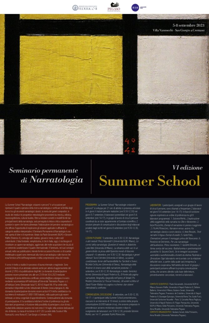 Seminario permanente di Narratologia Summer school 2023