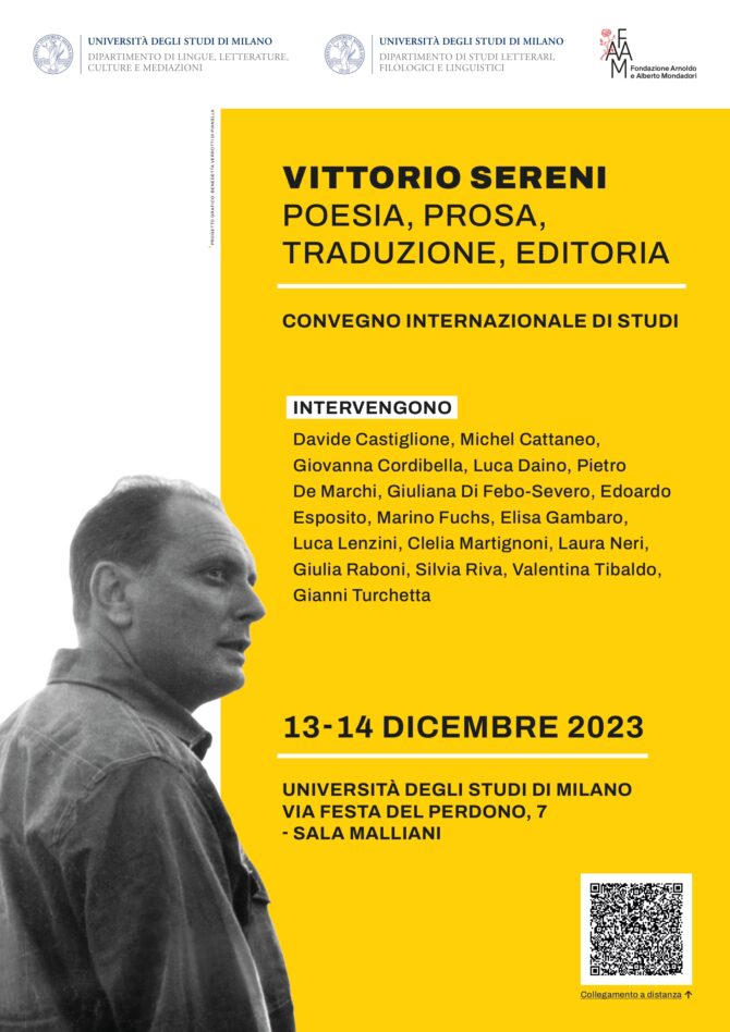 Vittorio Sereni: poesia, prosa, traduzione, editoria